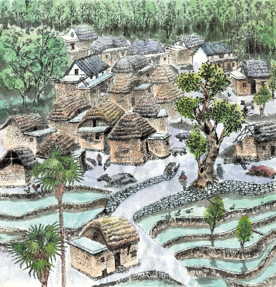 哈尼族山村